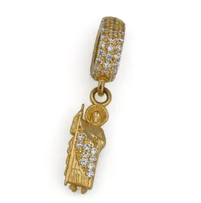 14k yellow gold san judas disc charm-63751