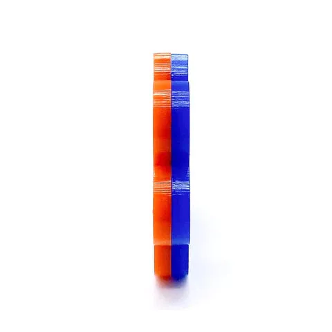 1.5 Flippy Acrylic Hoop Earrings - Orange & Blue