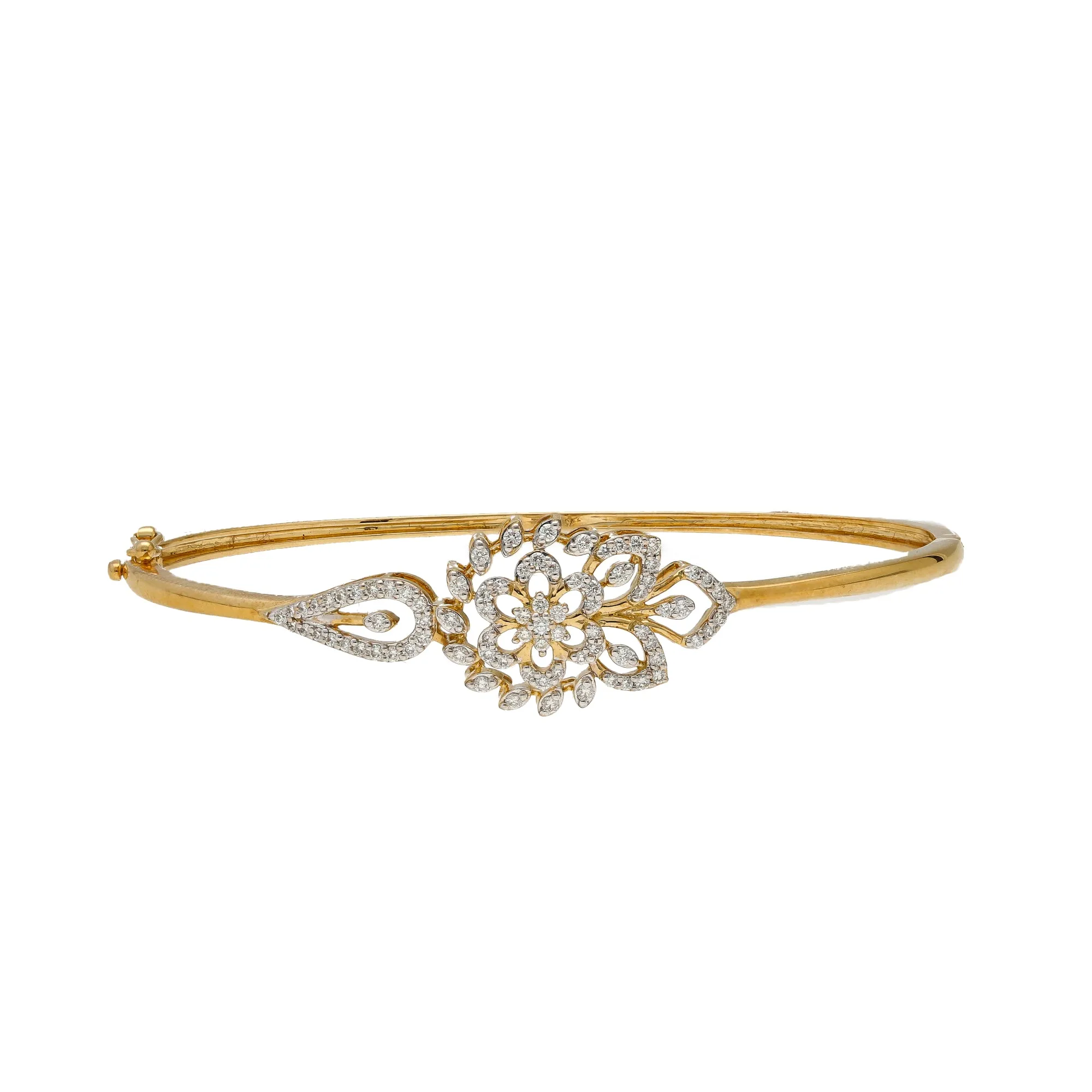 18K Yellow Gold & 0.49 Carat Diamond Bangle (9.5gm)