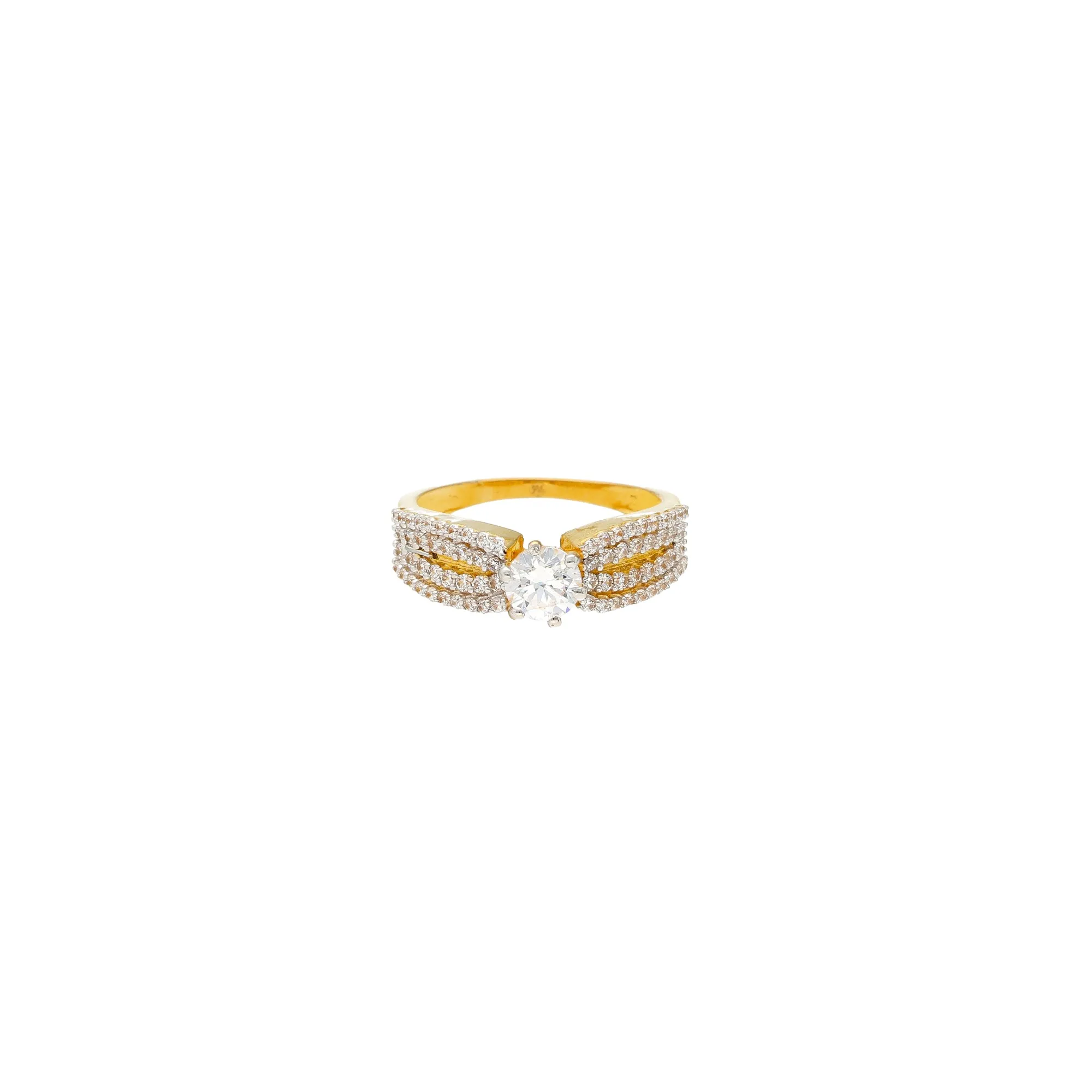 22K Yellow Gold & CZ Cocktail Ring (5.5gm)