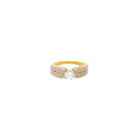 22K Yellow Gold & CZ Cocktail Ring (5.5gm)