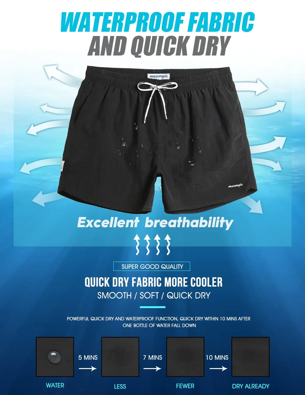 4.5 Inch Solid Nylon Swim Trunks Slim Fit