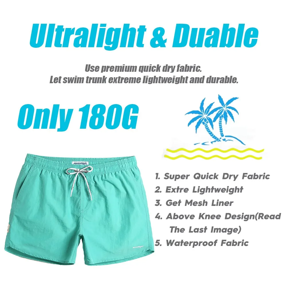 4.5 Inch Solid Nylon Swim Trunks Slim Fit