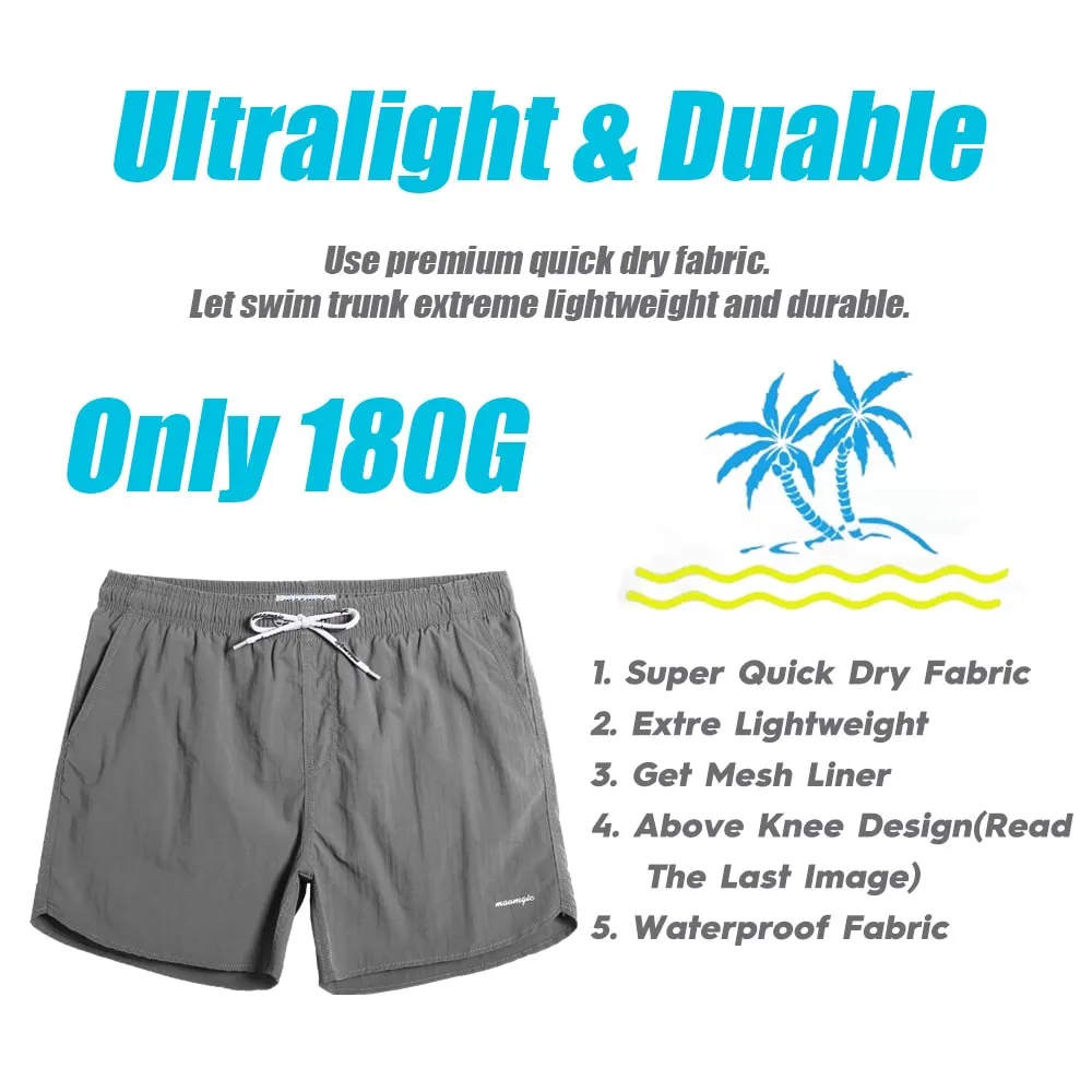 4.5 Inch Solid Nylon Swim Trunks Slim Fit