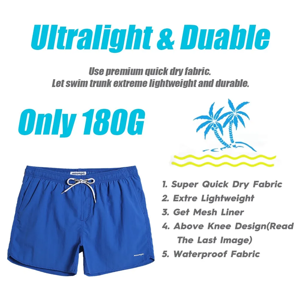 4.5 Inch Solid Nylon Swim Trunks Slim Fit