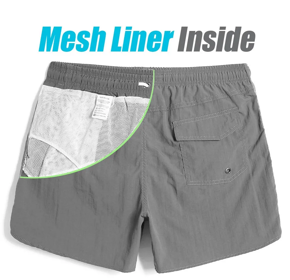 4.5 Inch Solid Nylon Swim Trunks Slim Fit