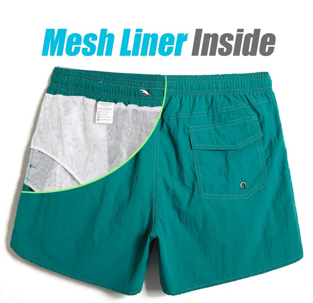 4.5 Inch Solid Nylon Swim Trunks Slim Fit