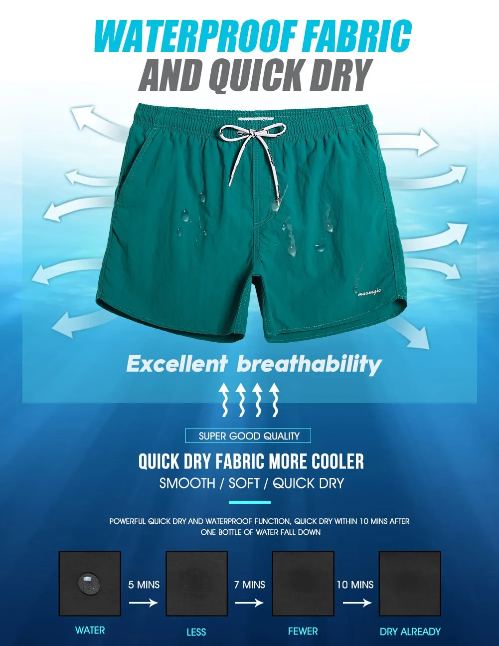 4.5 Inch Solid Nylon Swim Trunks Slim Fit