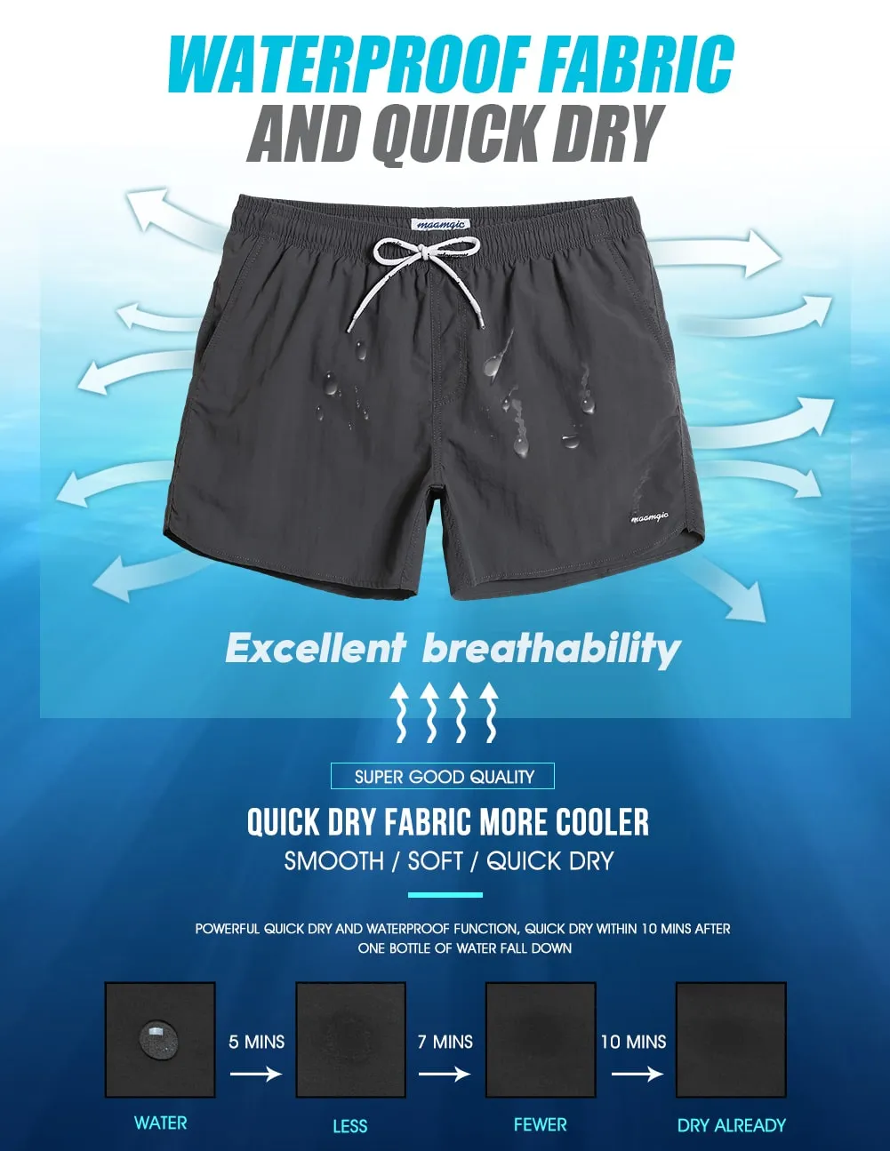 4.5 Inch Solid Nylon Swim Trunks Slim Fit