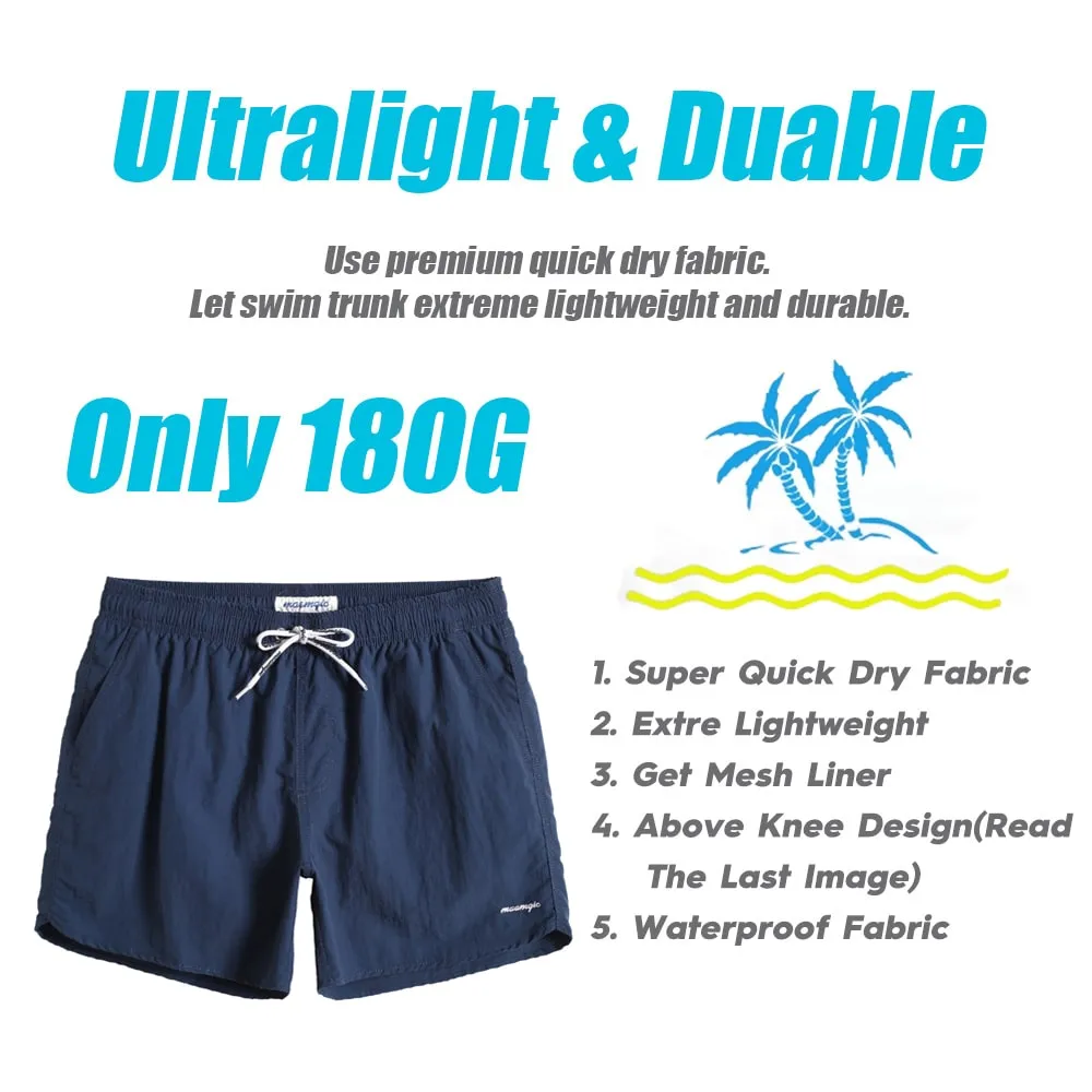 4.5 Inch Solid Nylon Swim Trunks Slim Fit