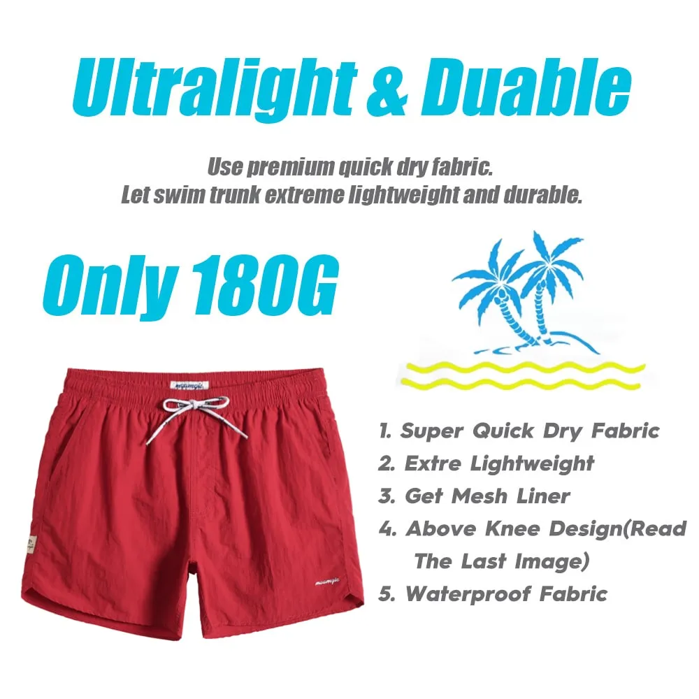 4.5 Inch Solid Nylon Swim Trunks Slim Fit