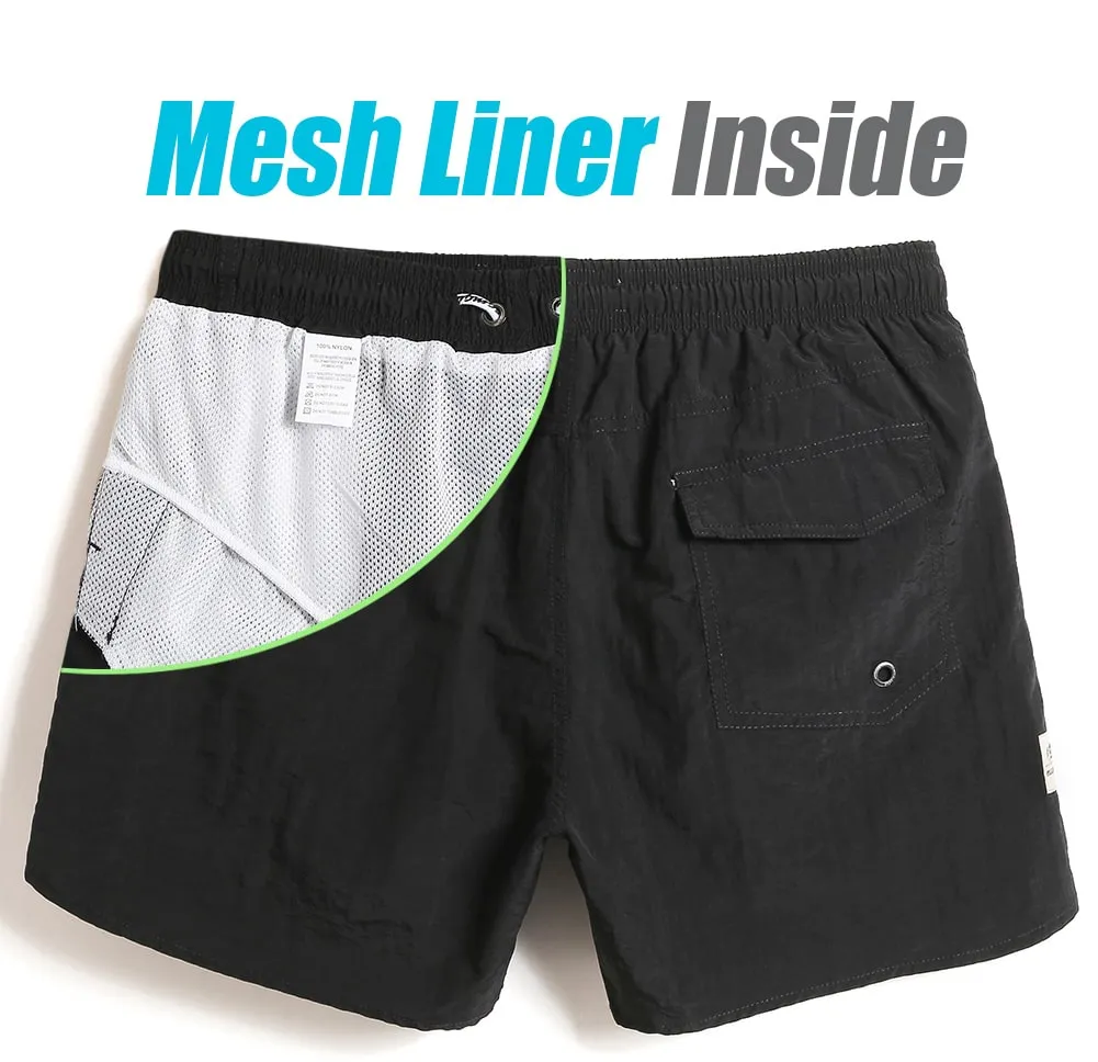 4.5 Inch Solid Nylon Swim Trunks Slim Fit