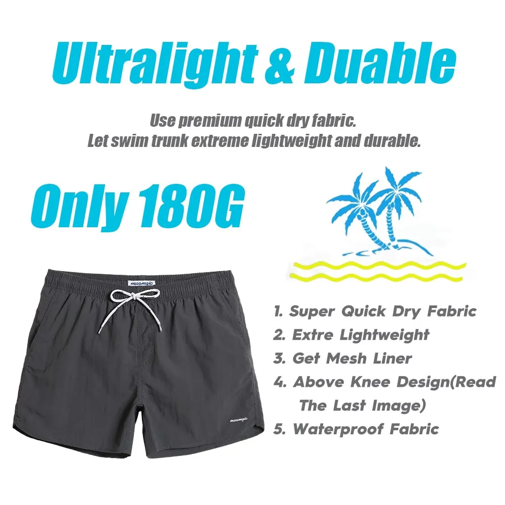 4.5 Inch Solid Nylon Swim Trunks Slim Fit