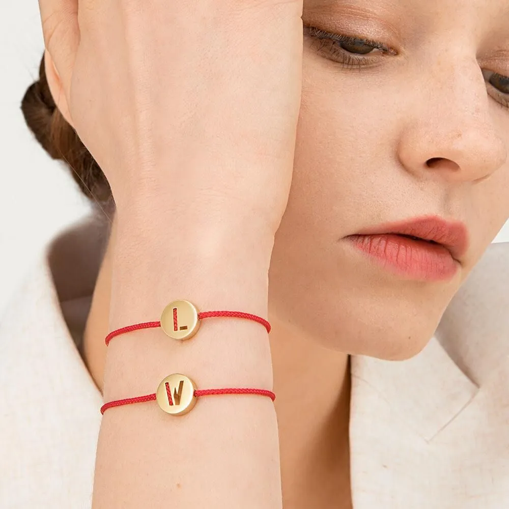 ABC's - W 18K Gold Plated Bracelet