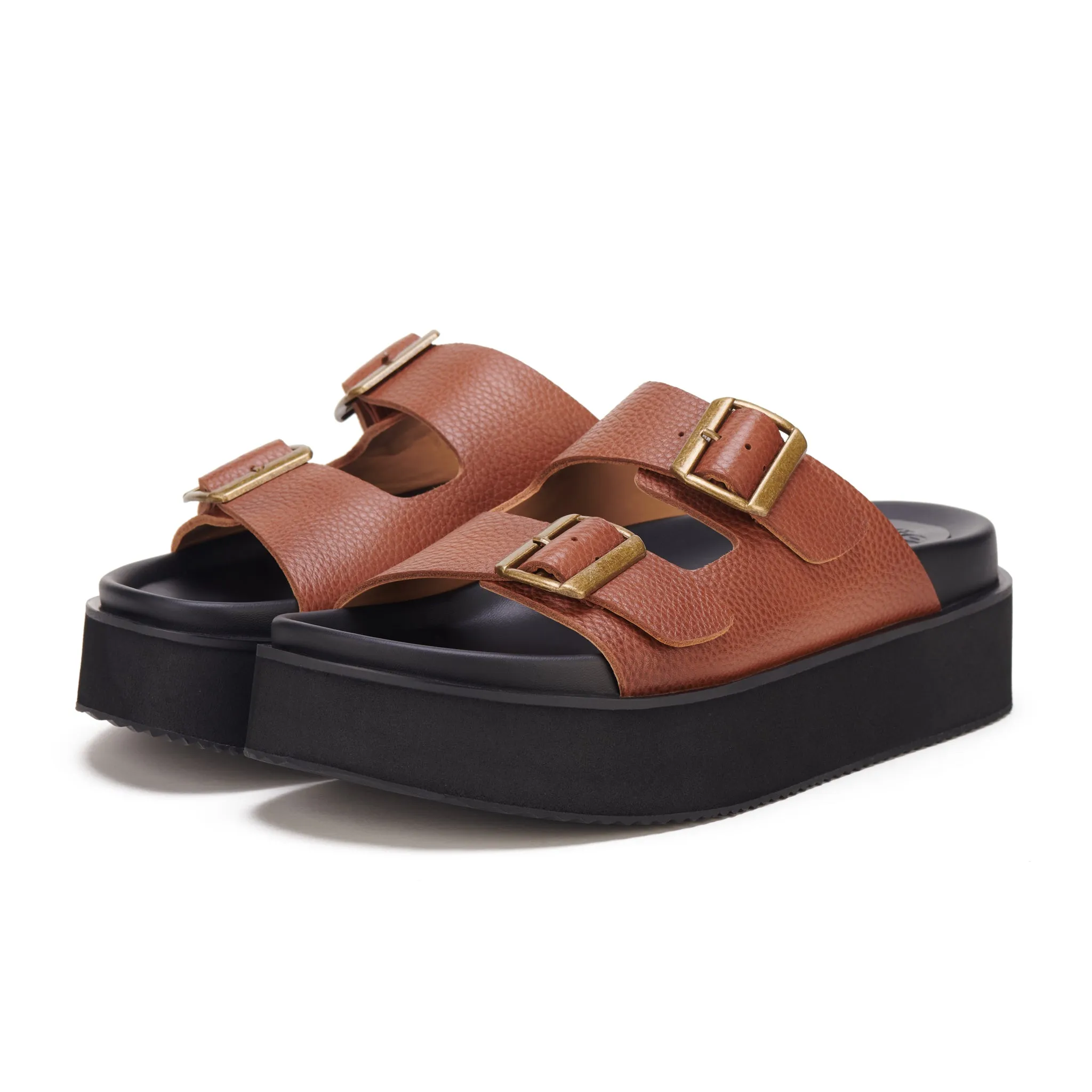 Ace Slide Burnish Tan/Black