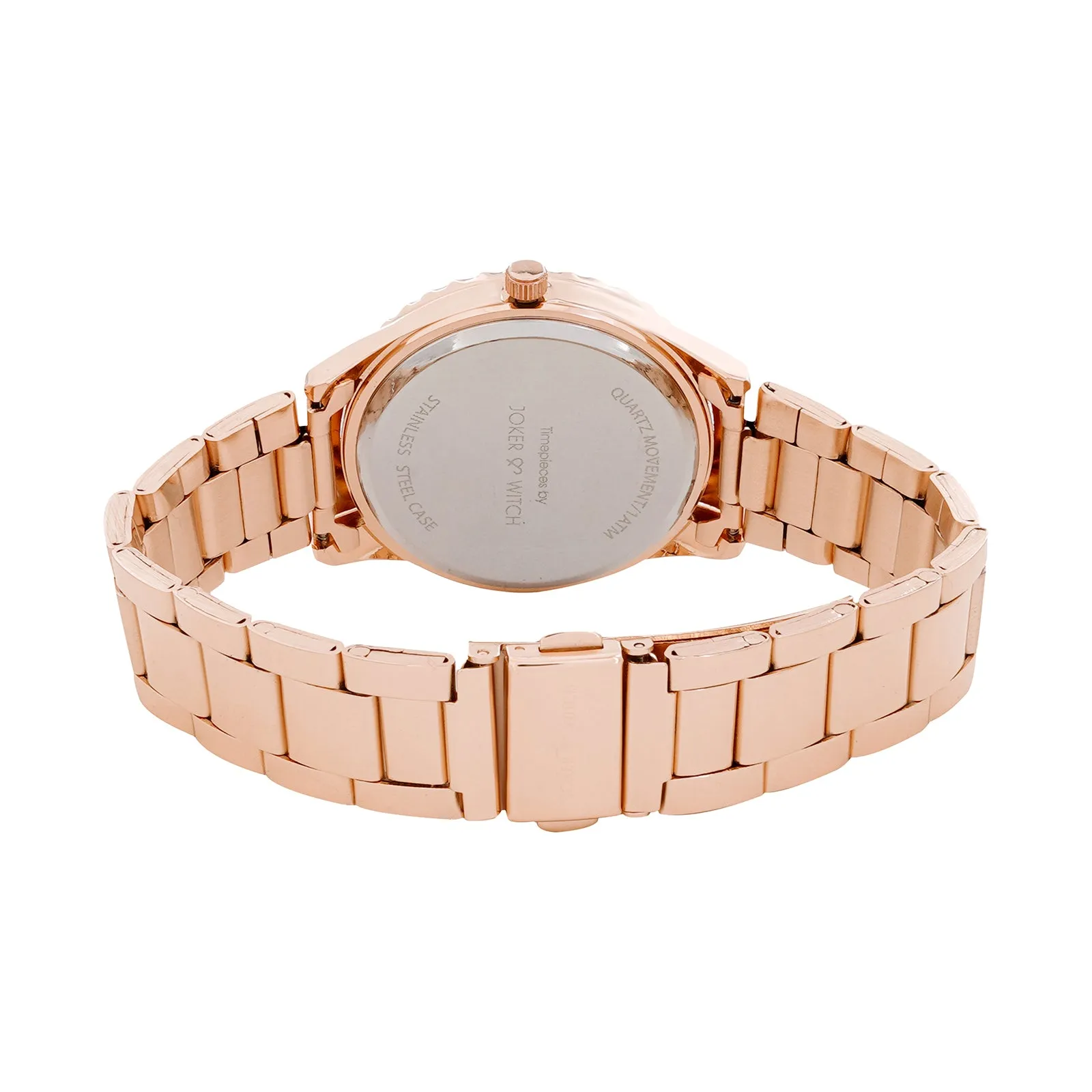 Adrenalina White Dial Rosegold Metallic Strap Watch