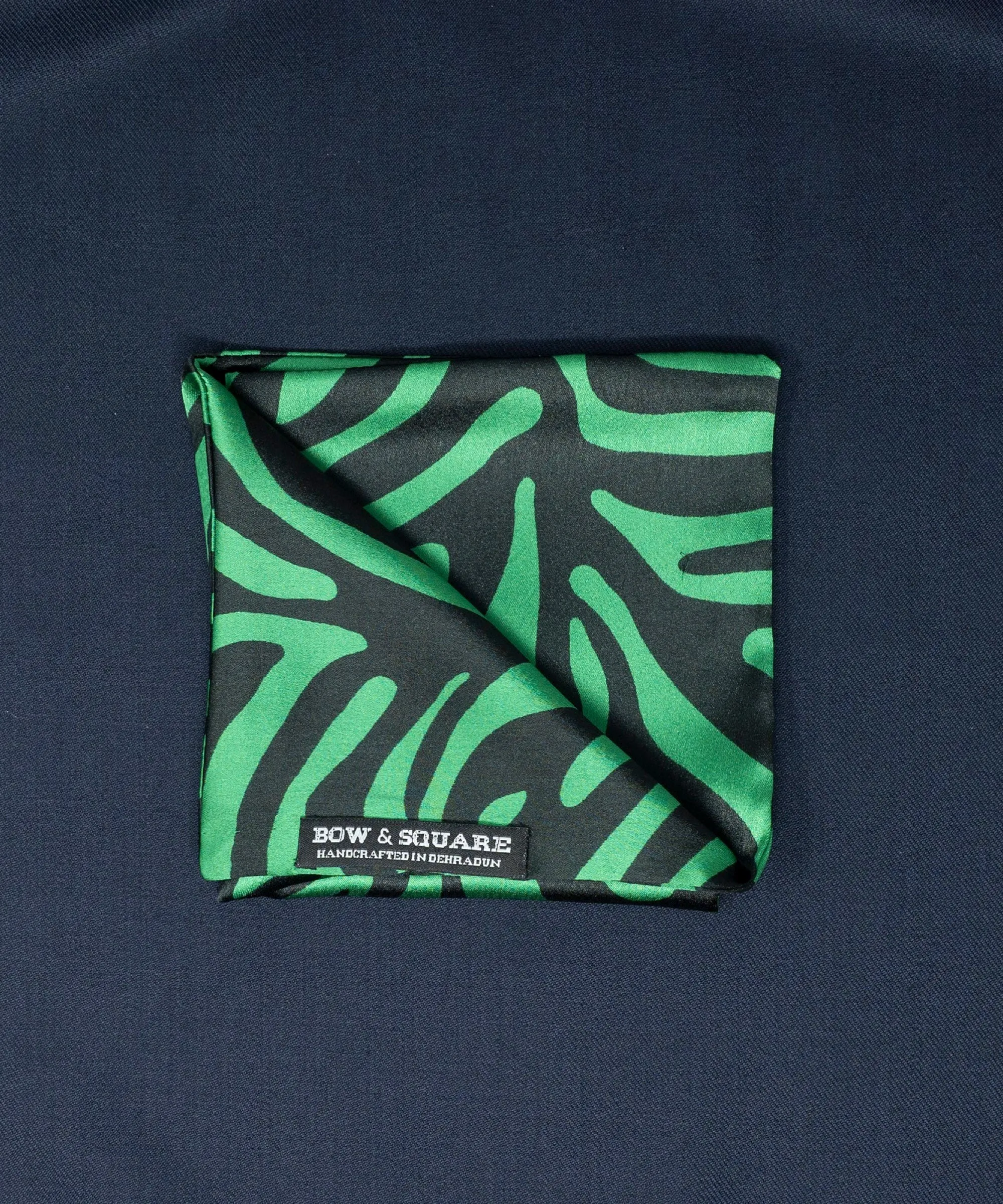 After 8 Abstract Green Pocket Square