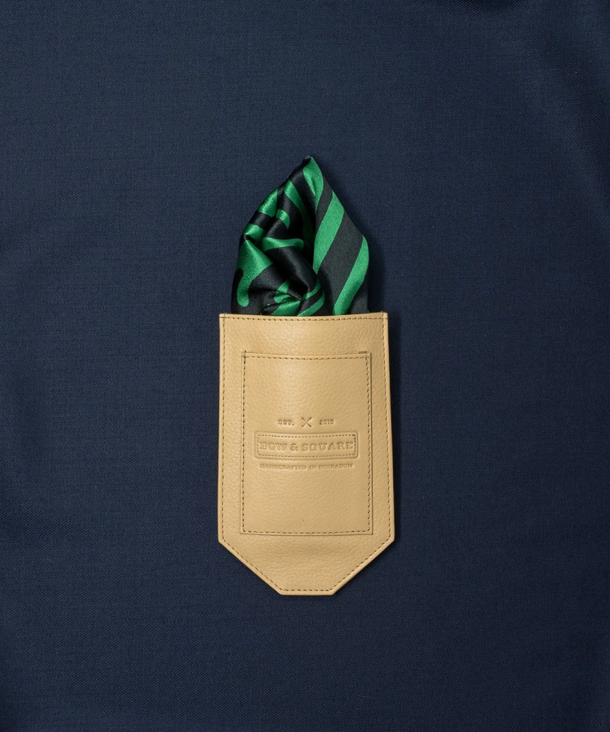 After 8 Abstract Green Pocket Square