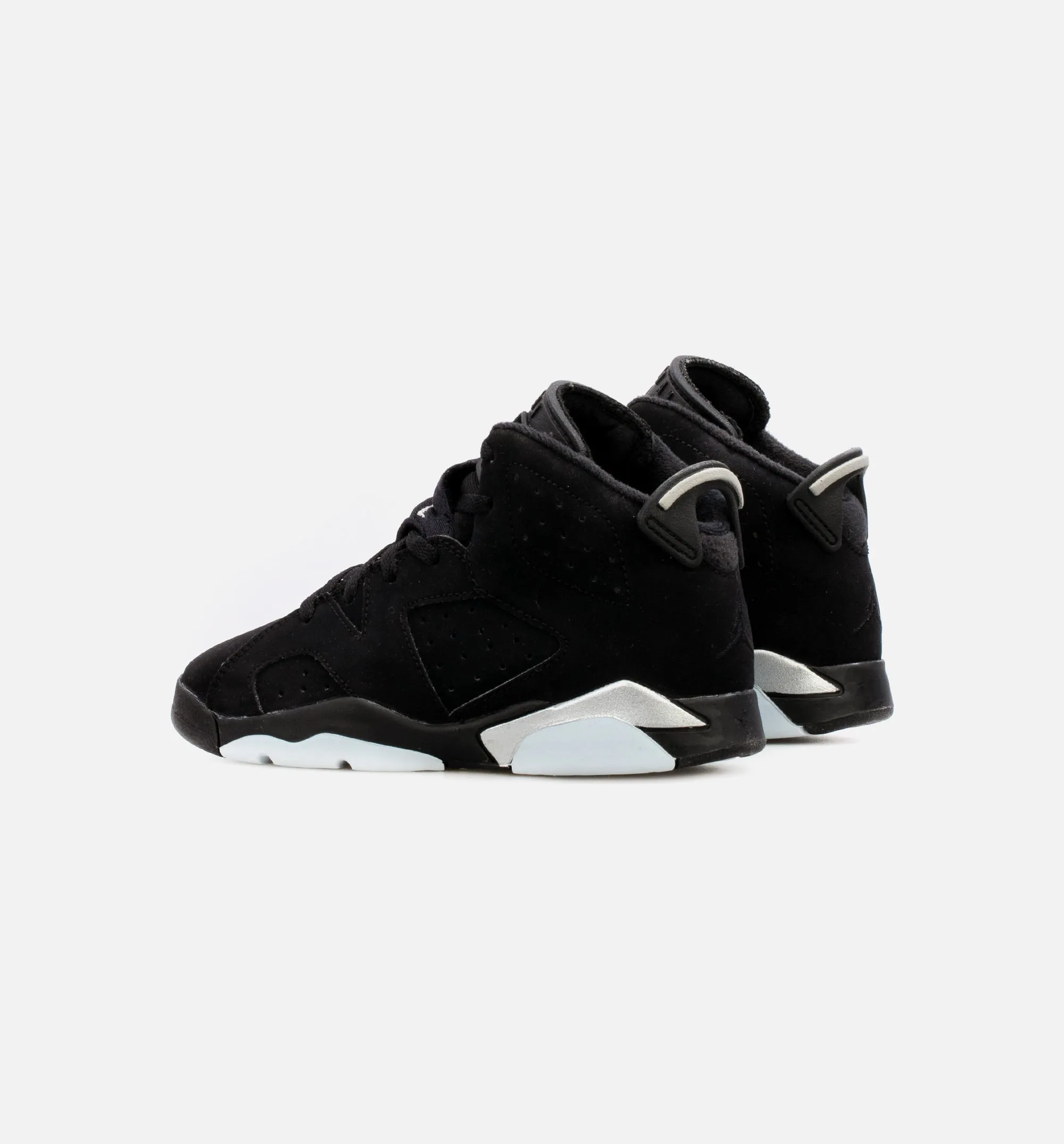 Air Jordan 6 Retro Metallic Silver Preschool Lifestyle Shoe - Black