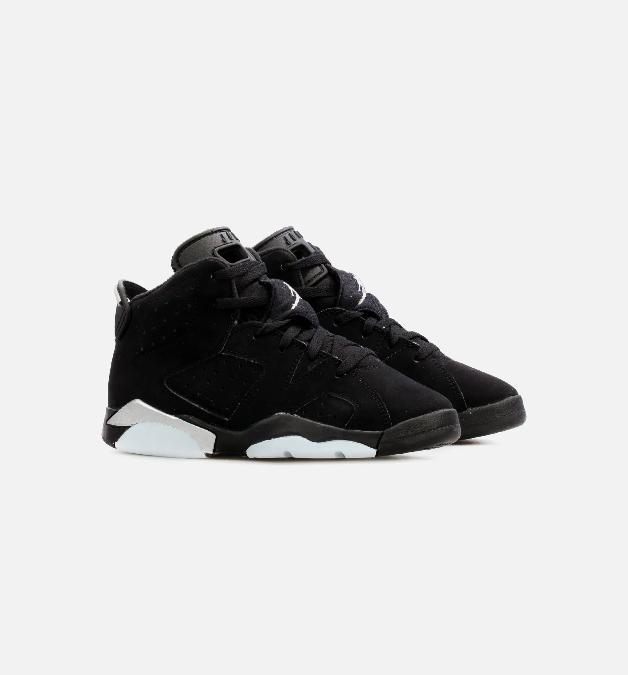 Air Jordan 6 Retro Metallic Silver Preschool Lifestyle Shoe - Black