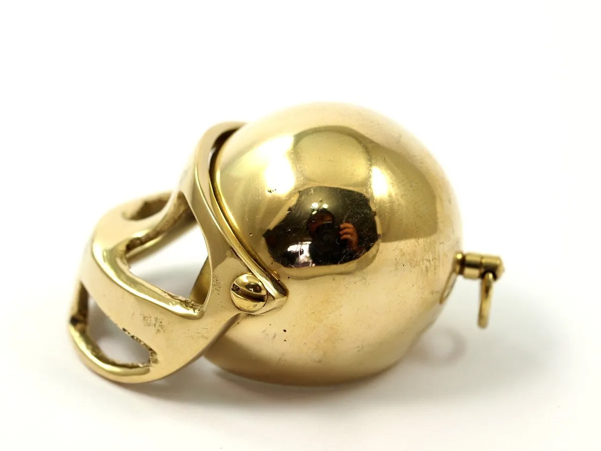 American Football Helmet, 1 Raw Brass American Football Helmet Charms Figure