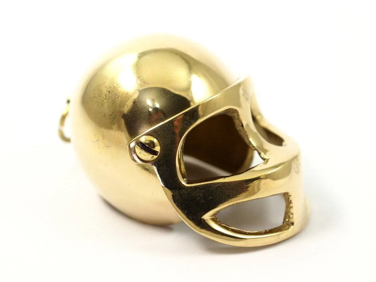 American Football Helmet, 1 Raw Brass American Football Helmet Charms Figure