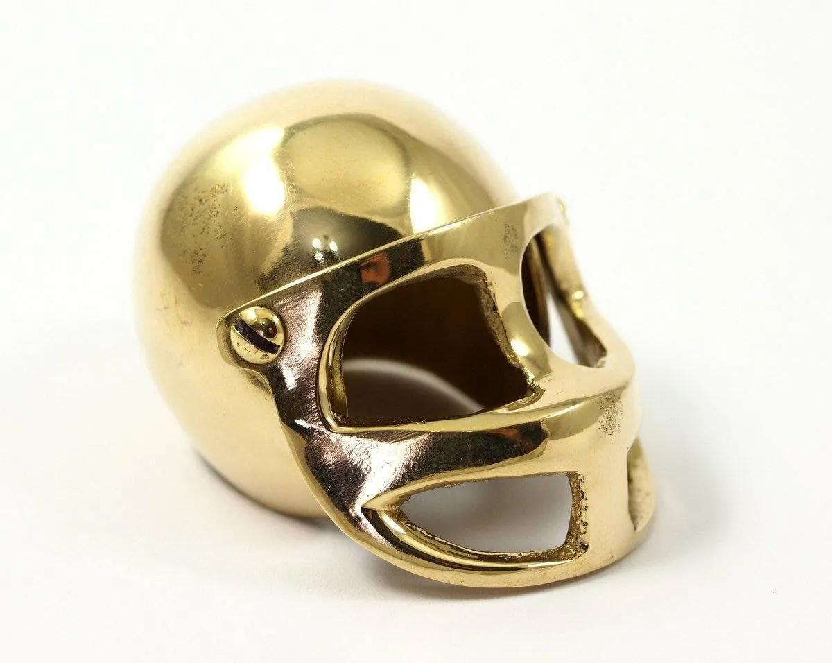 American Football Helmet, 1 Raw Brass American Football Helmet Charms Figure