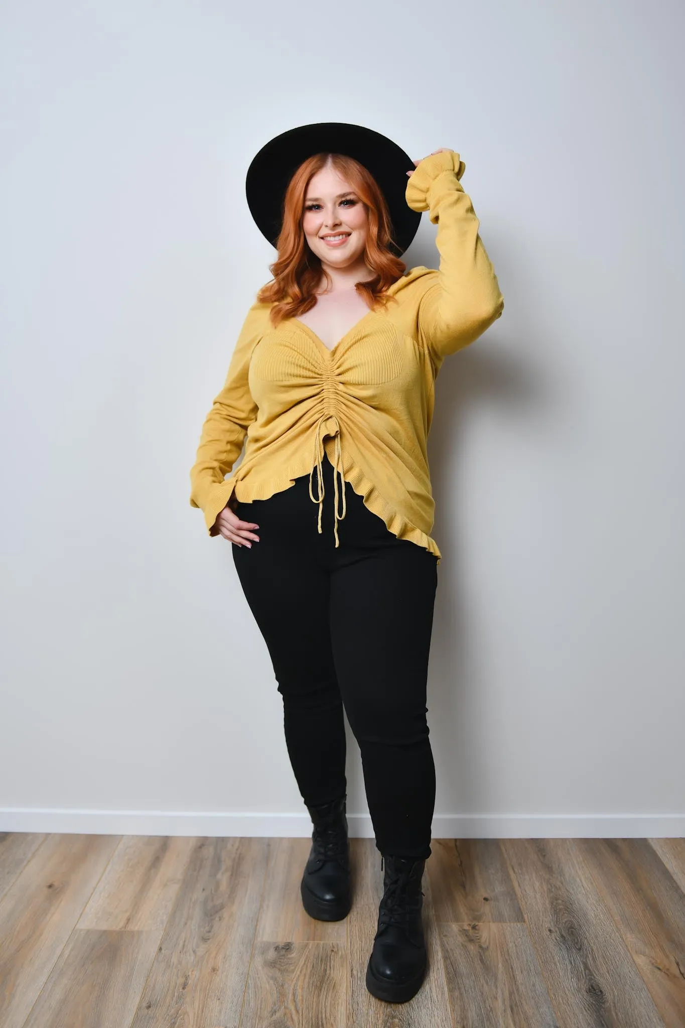 Anita knit top - mustard