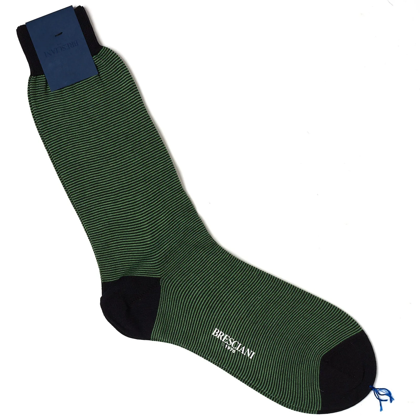 BRESCIANI Cotton Striped Design Mid Calf Length Socks US M-L