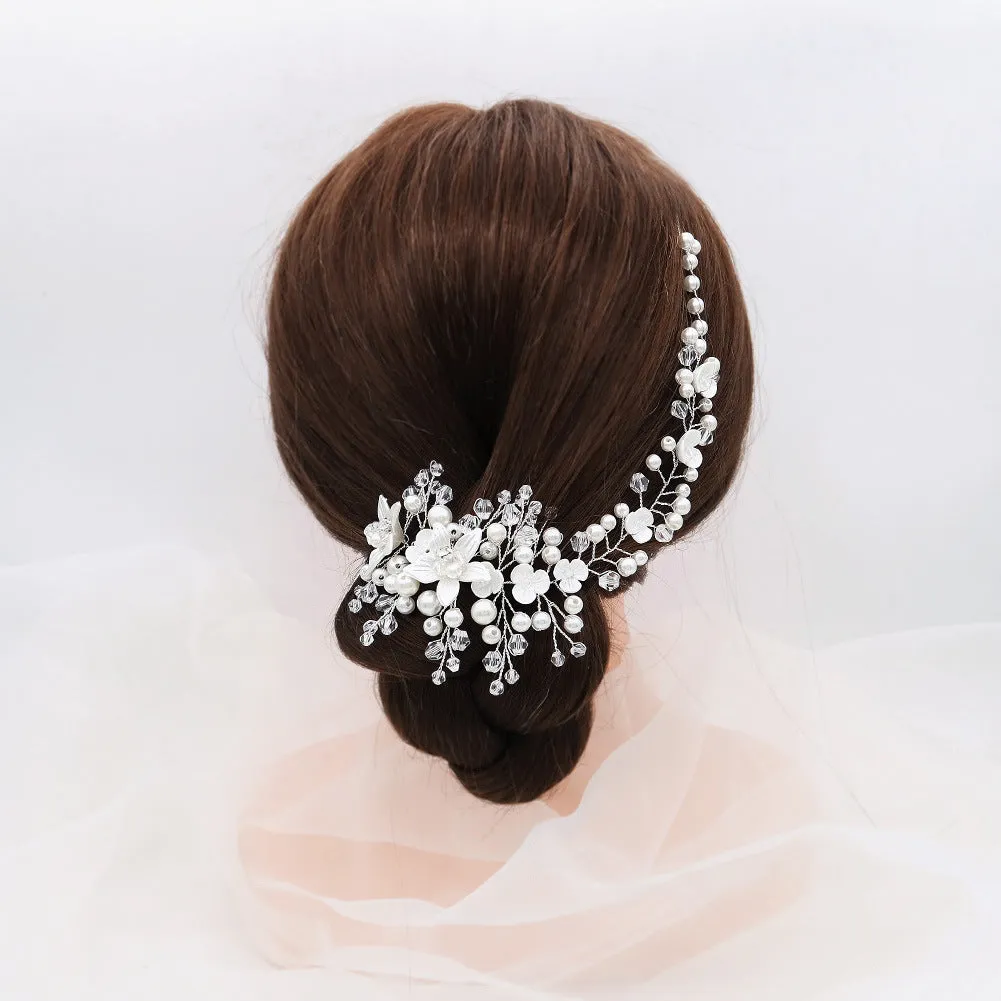 Bride Wedding Hair Vine Flower Bridal Hair Piece Crystal Hair Accessories Rhinestone Headpieces Jewelry For Women And Girls