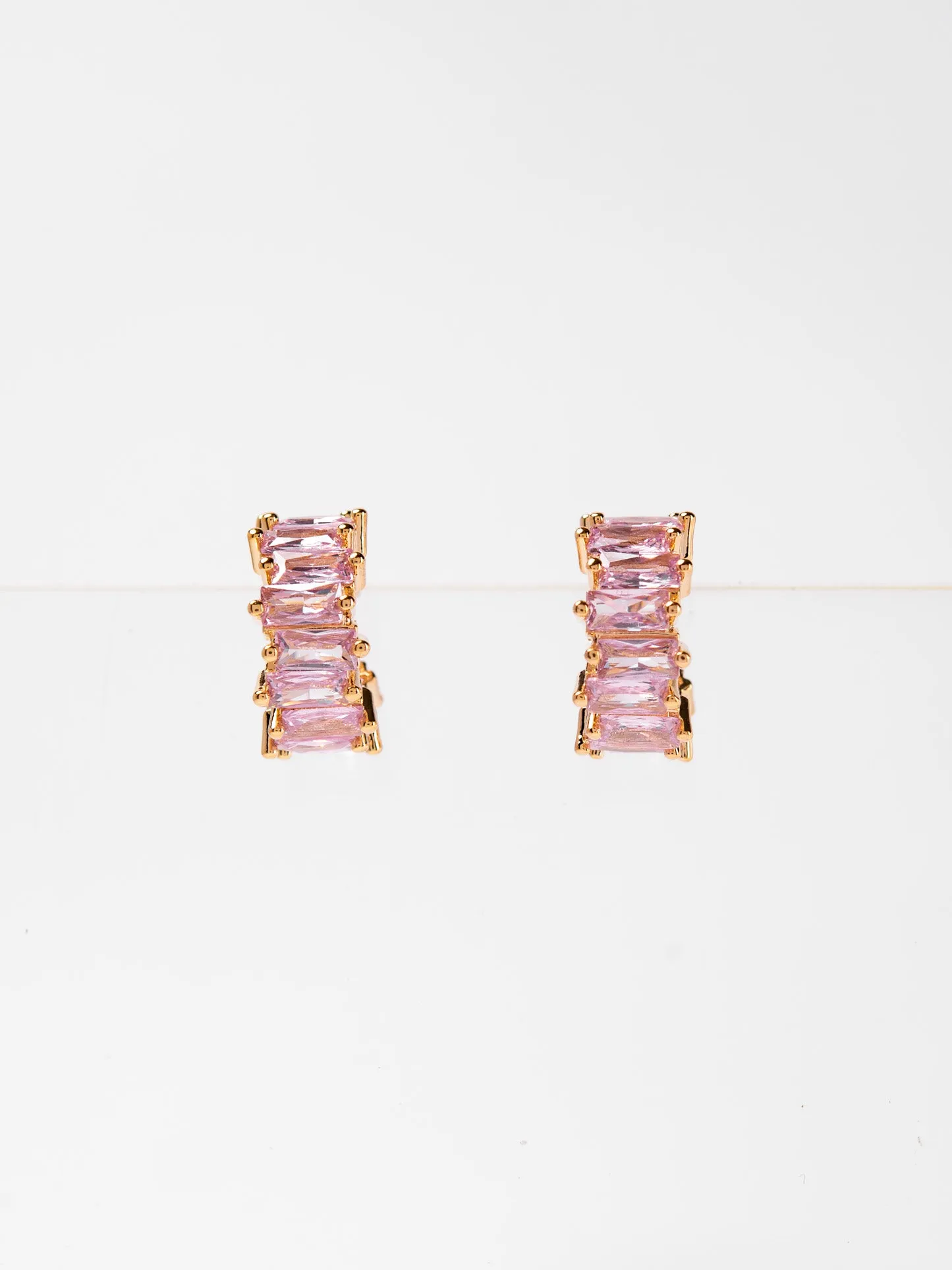 Clara Zircon Stone Set Hoop Earrings