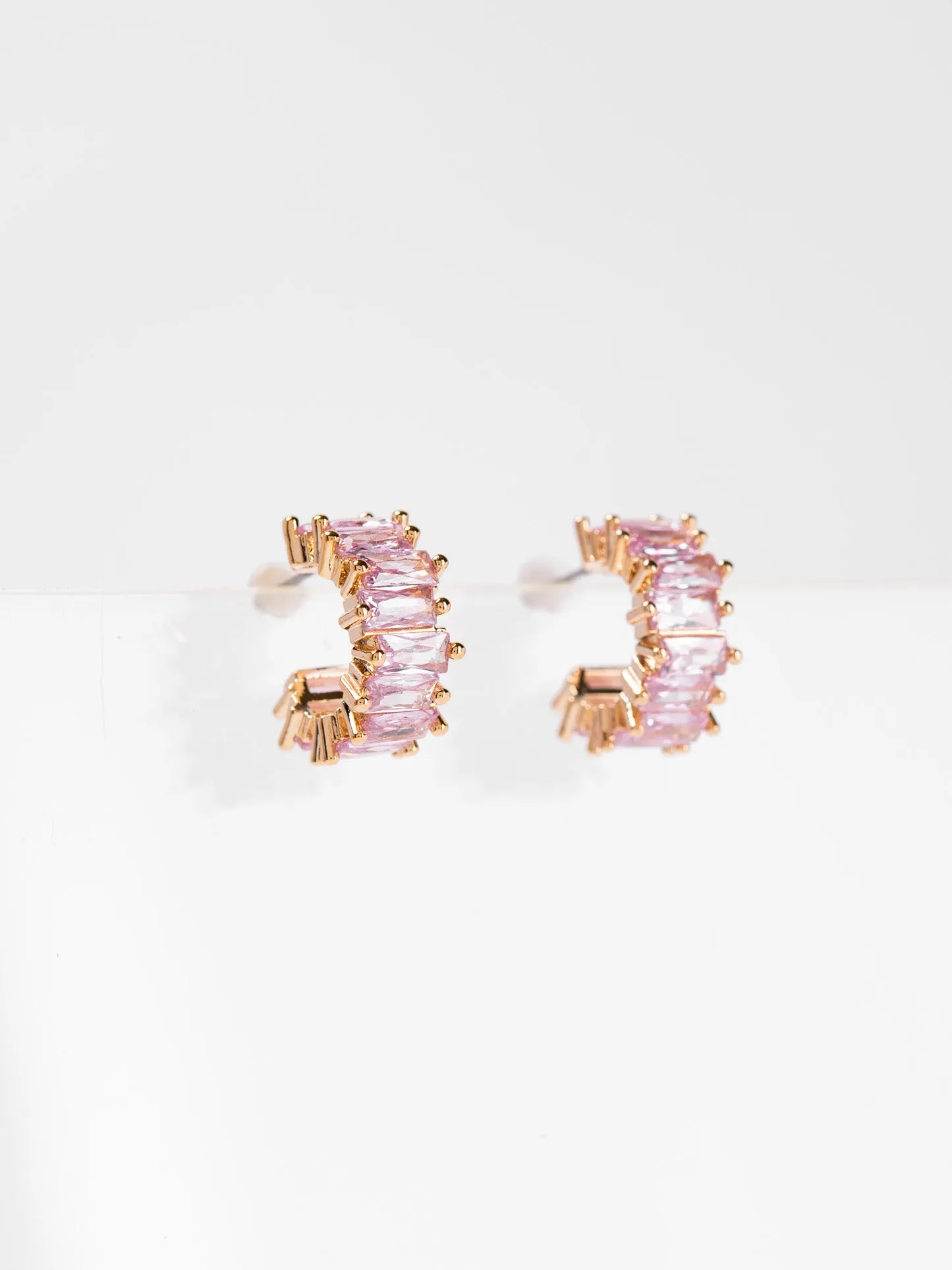 Clara Zircon Stone Set Hoop Earrings