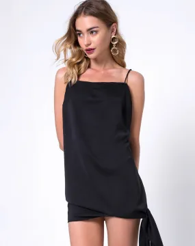 Colaro Slip Dress in Black