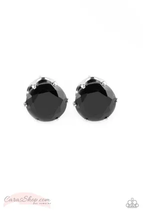 Come Out On Top Black Post Earrings - Paparazzi Accessories