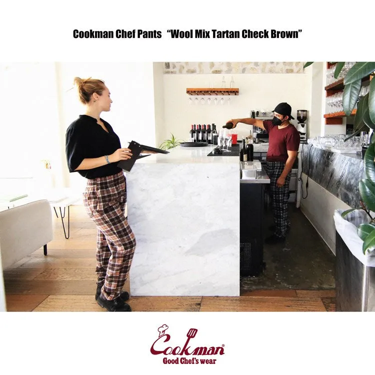 Cookman Chef Pants - Wool Mix Tartan : Brown