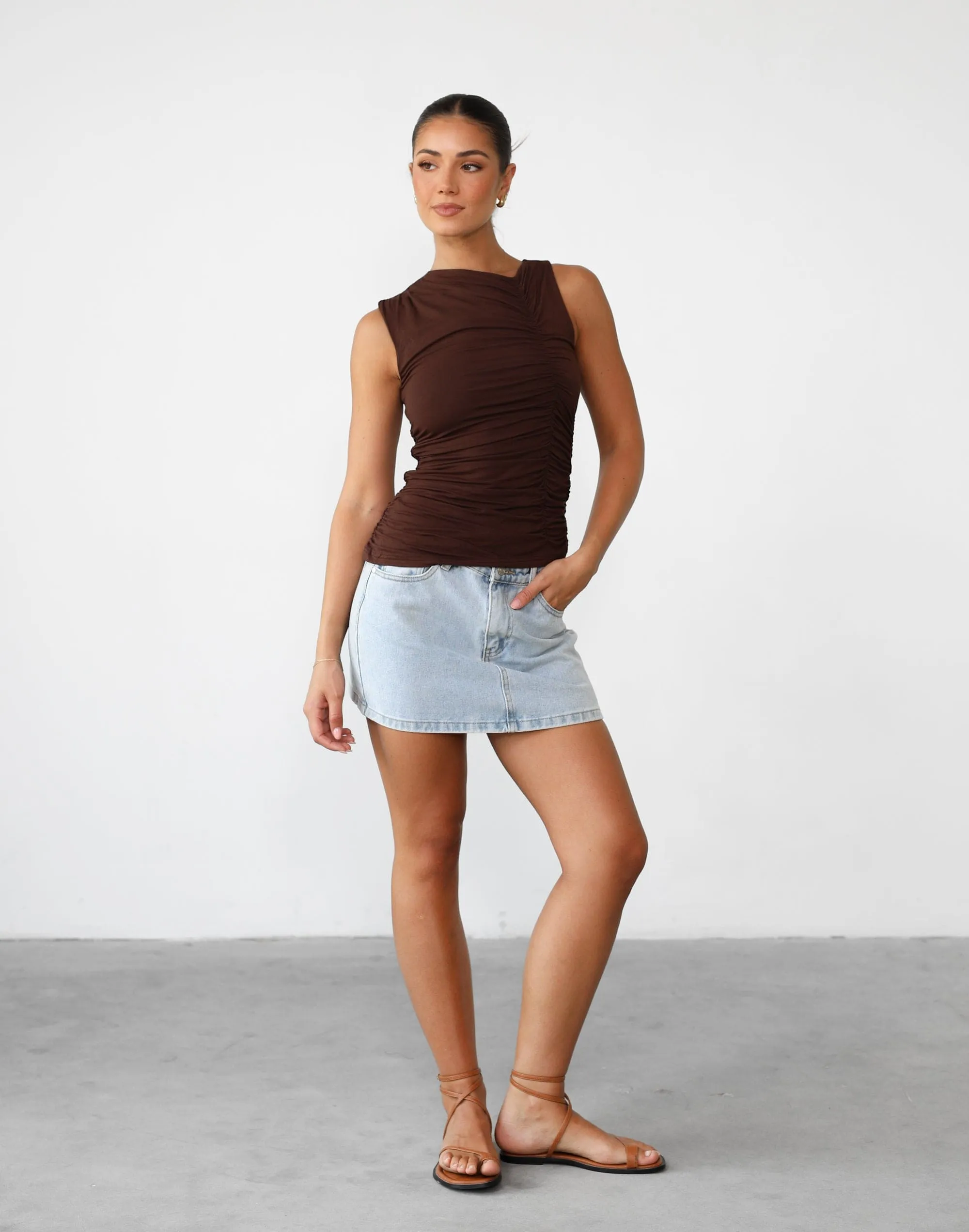 Delphine Tank Top (Chocolate)