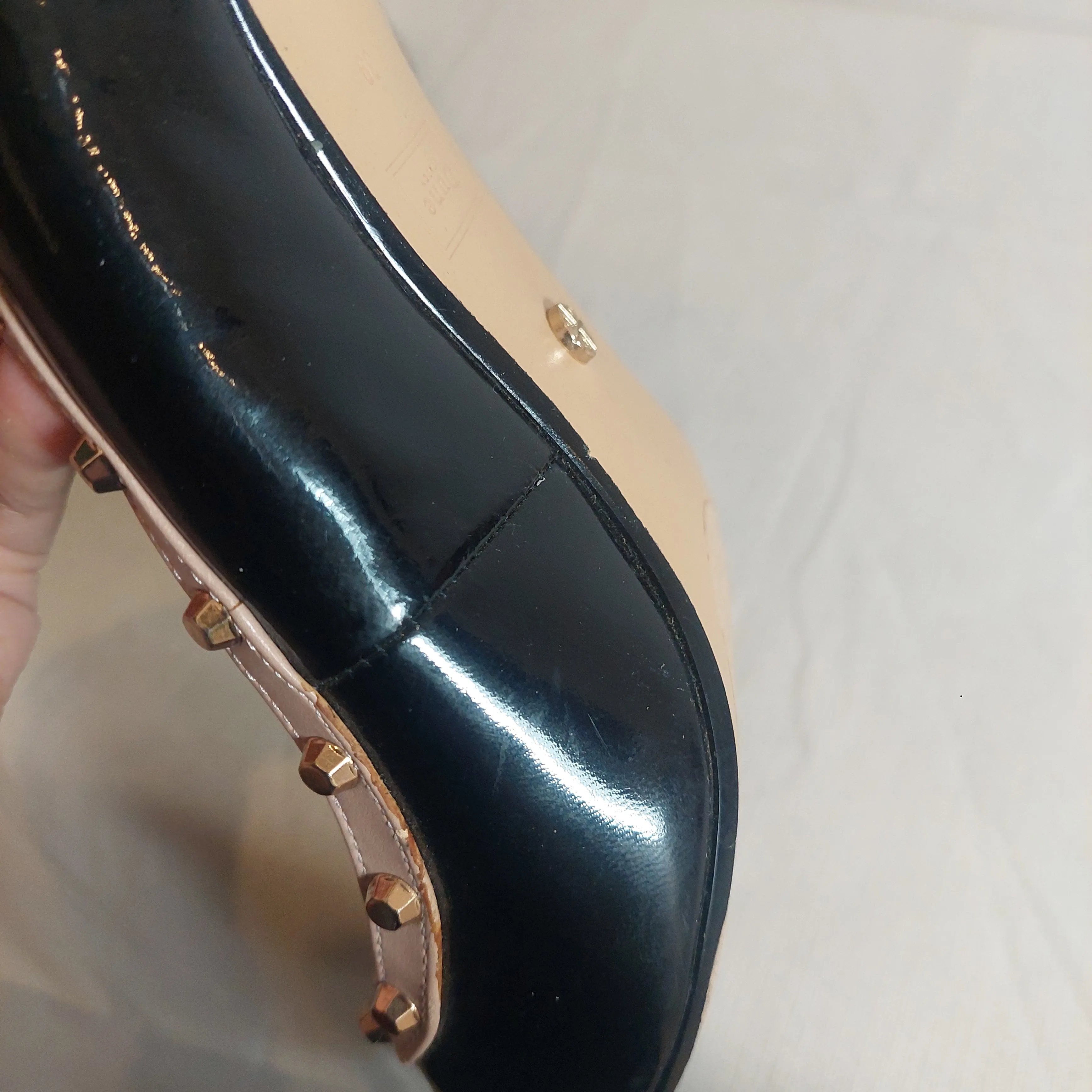 DUNE 'Babylon' Black with Gold Studs Pointed Pumps | Pre loved |