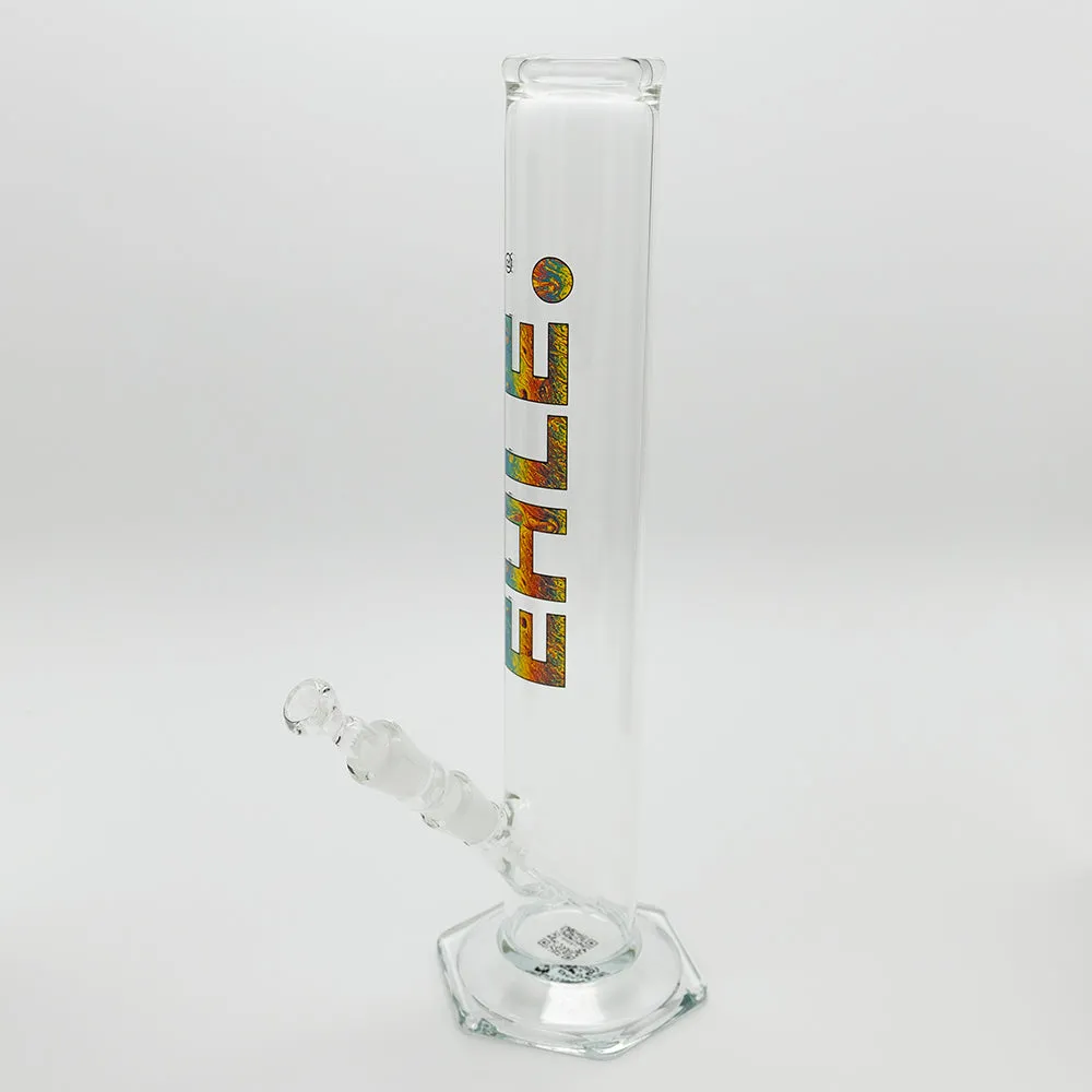 EHLE - Cylinder Straight Glass Bong - Psychedelic