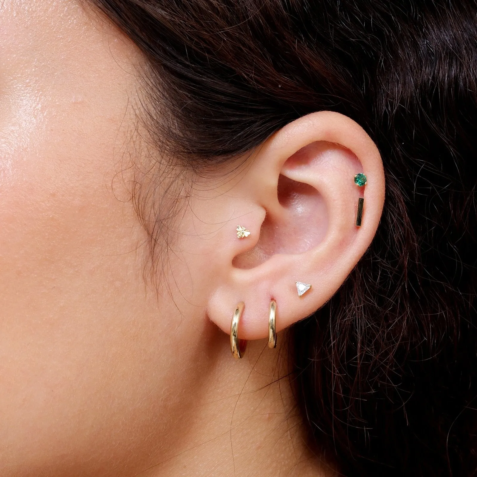 Emerald Flat Back Stud