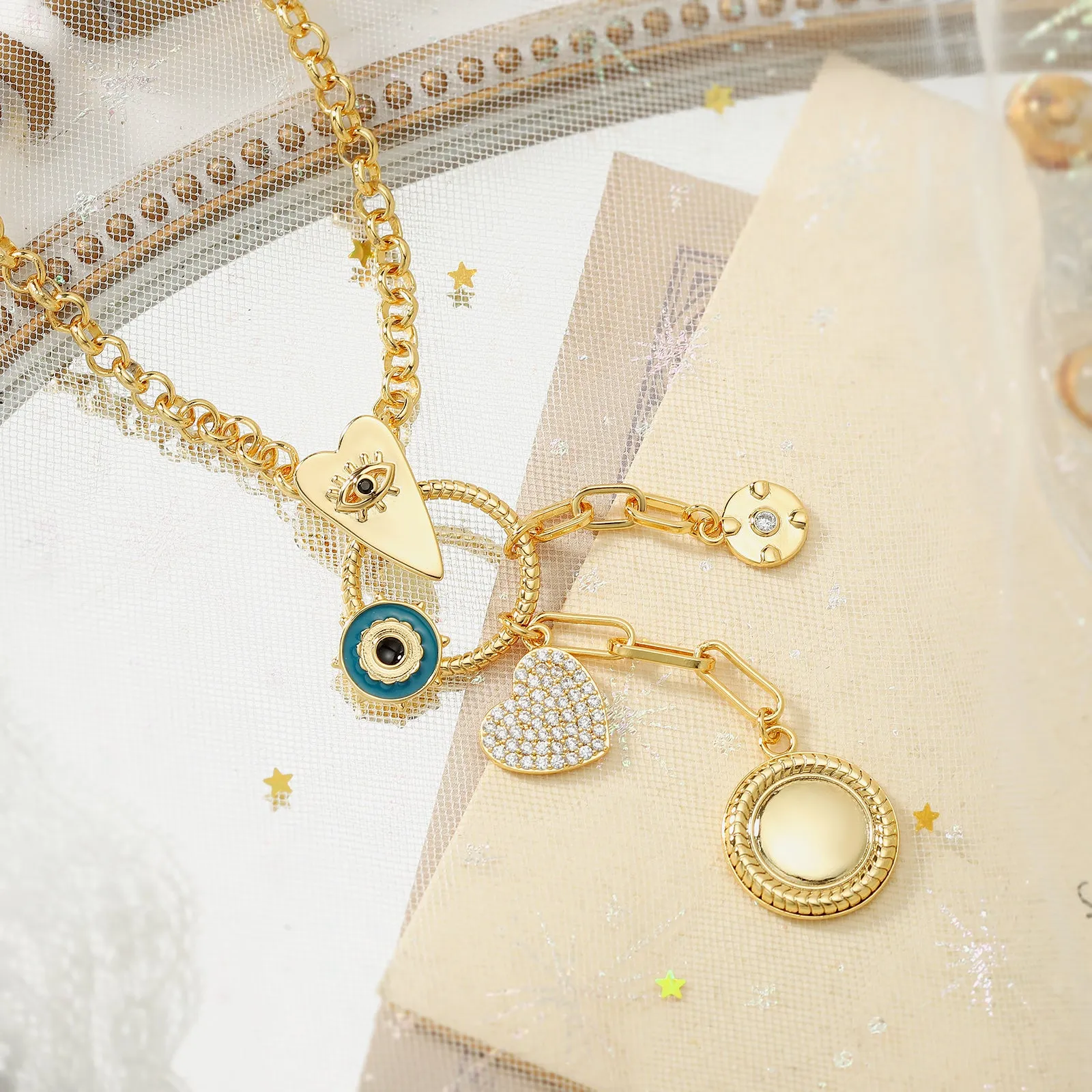 Evil Eye Heart Necklace