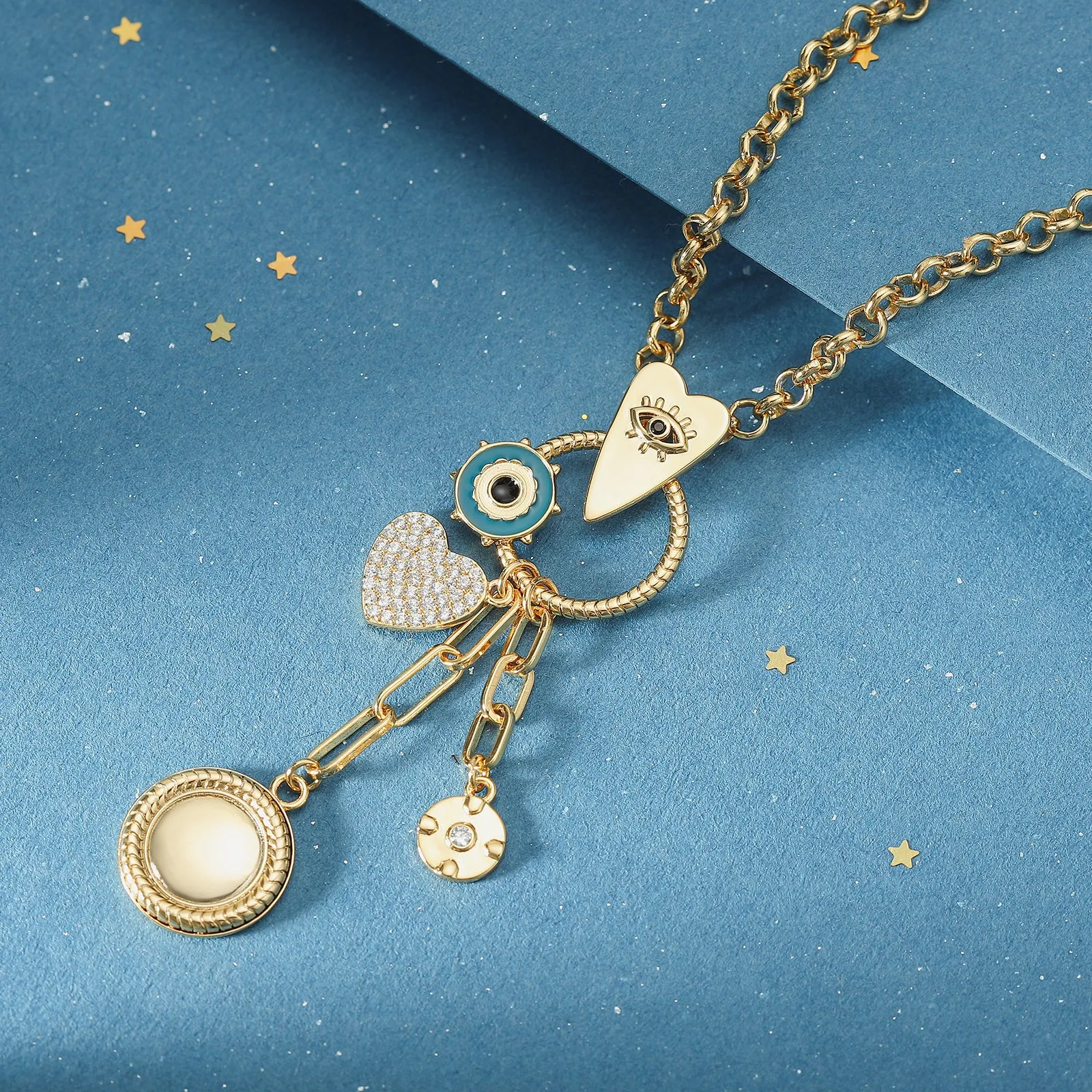 Evil Eye Heart Necklace