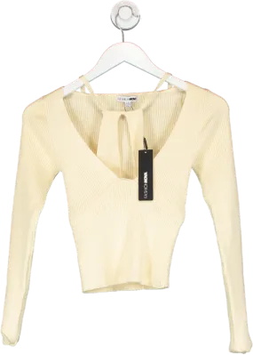 Fashion Nova Cream Opal Sweater Top UK XS