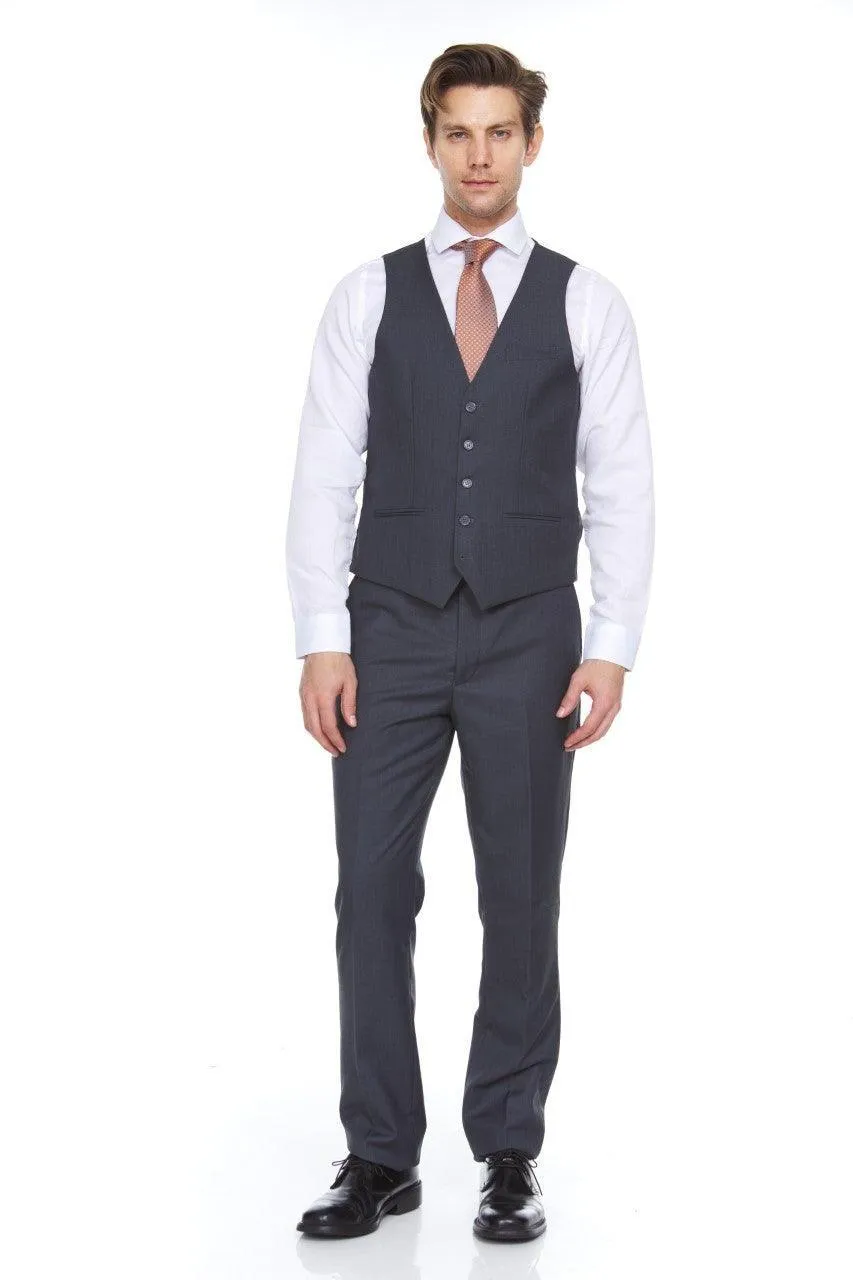 Ferera Collection-Men's 3 Piece Modern Fit Suit Color Gray