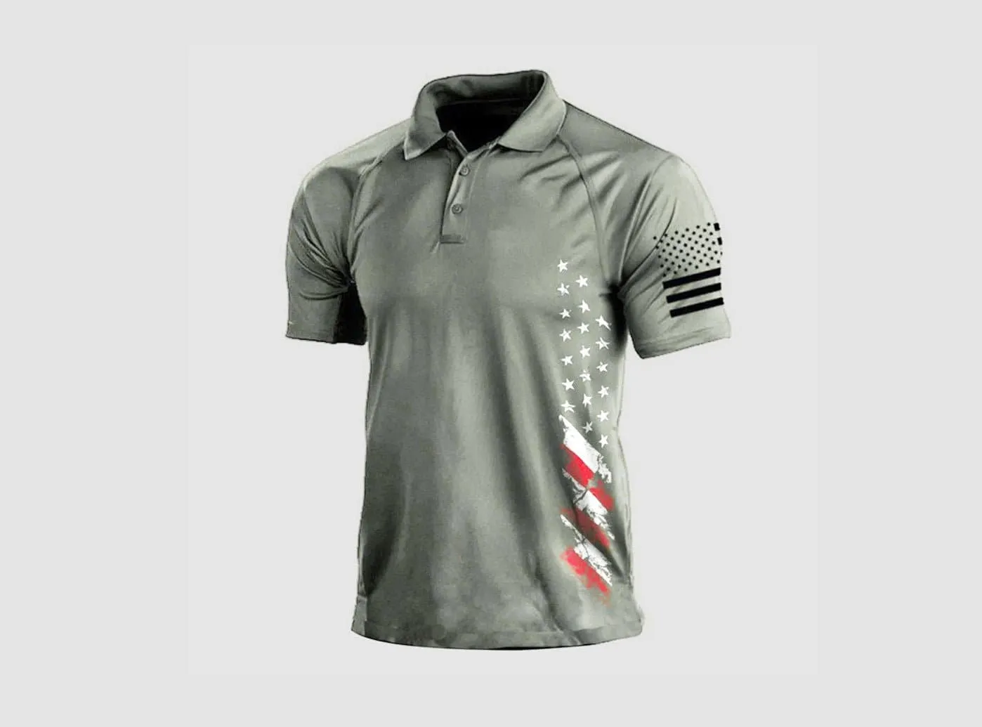 FitVille Men's Patriotic Stretch Golf Polo Shirt