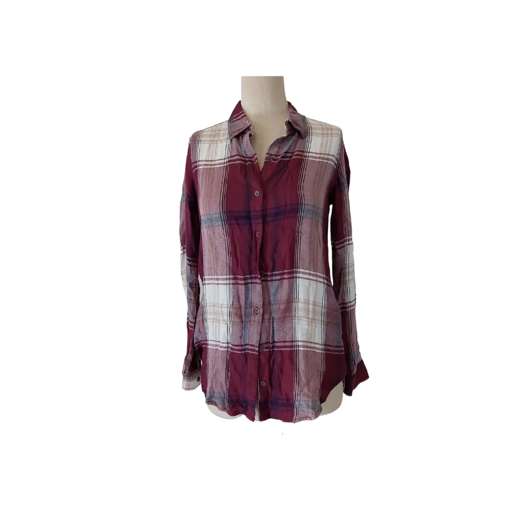 Forever 21 Purple Checked Collared Shirt | Pre Loved |