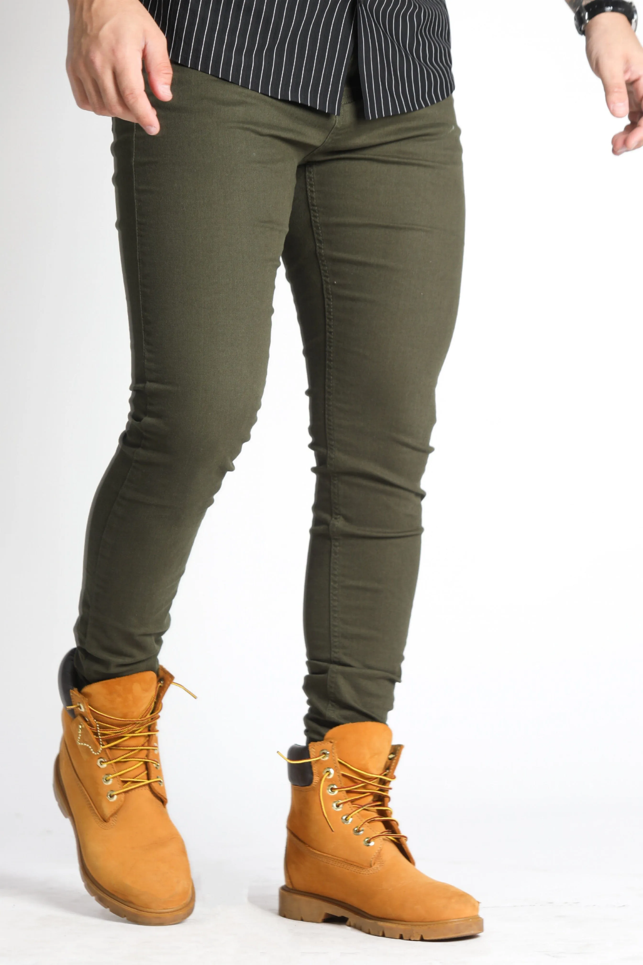 Green Skinny Fit Stretch Jeans