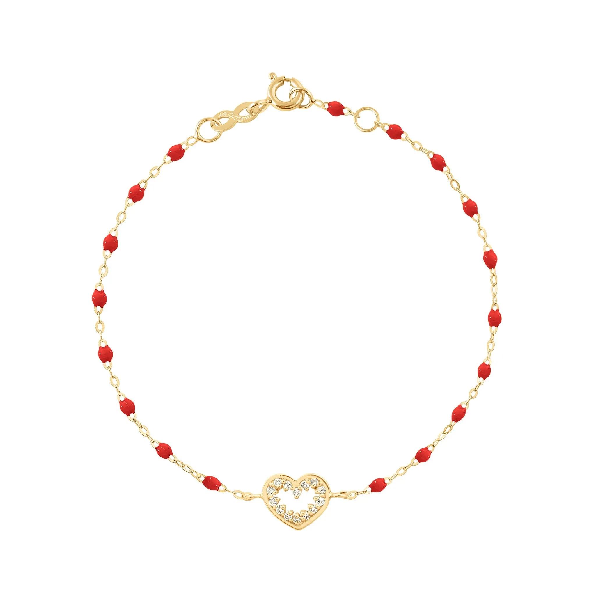 Heart Supreme Classic Gigi diamond bracelet, Poppy, Yellow Gold, 6.7"