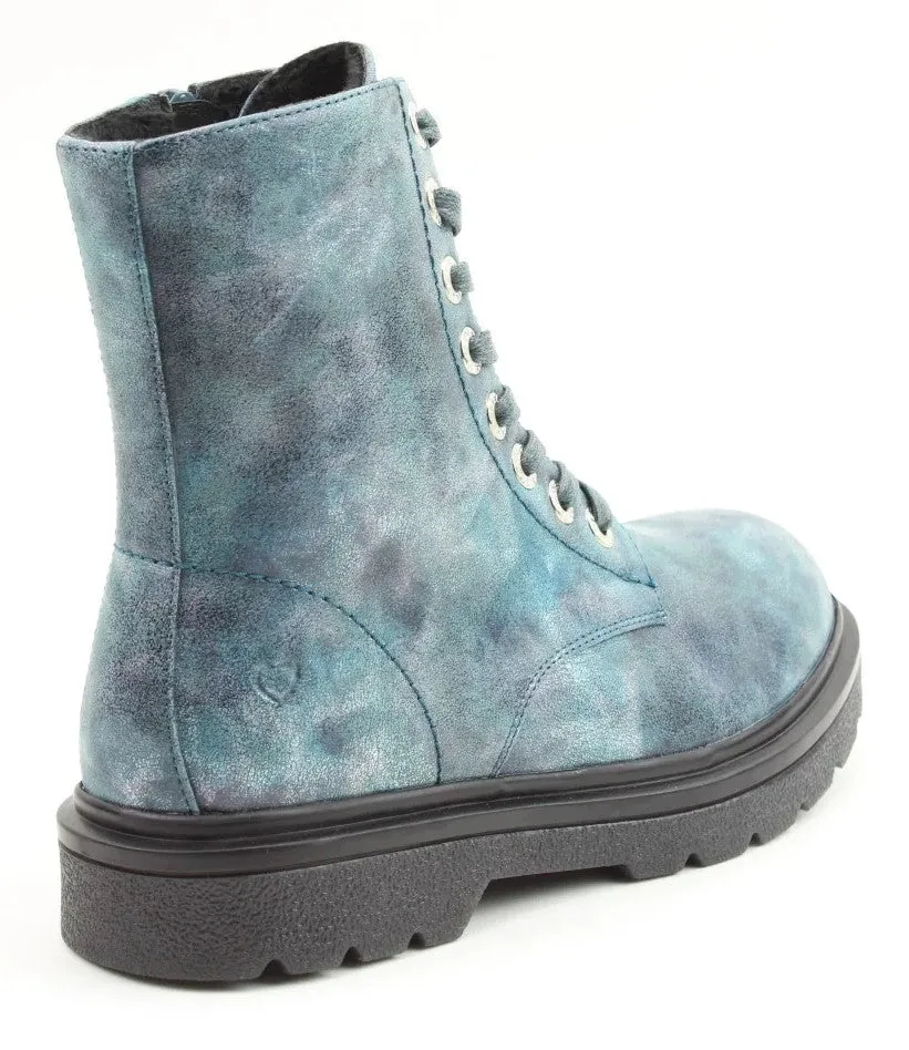 Heavenly Feet Justina Marble Print Womens Ankle Boot