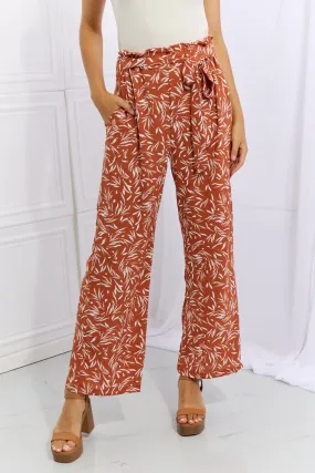 Heimish Right Angle Full Size Geometric Printed Pants in Red Orange