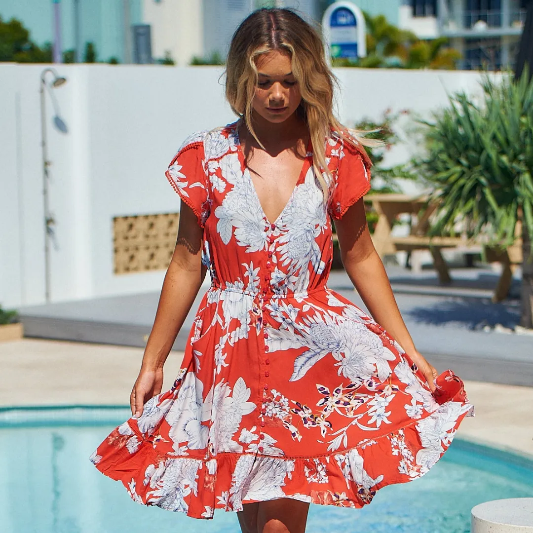 Lizzie Mini Dress St Tropez Print